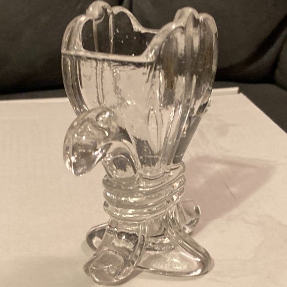 ATQ US GLASS EAPG-1900s Fleur De Lis Pattern Toothpick Holder-4" H & 3.5" W-EUC - Picture 7 of 9